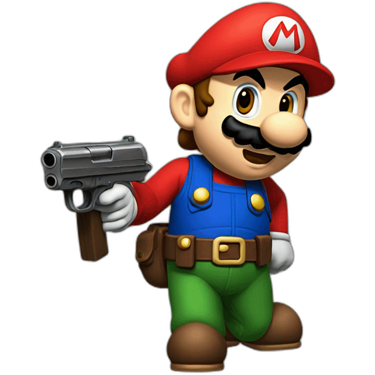 mario avec un pistolet emoji