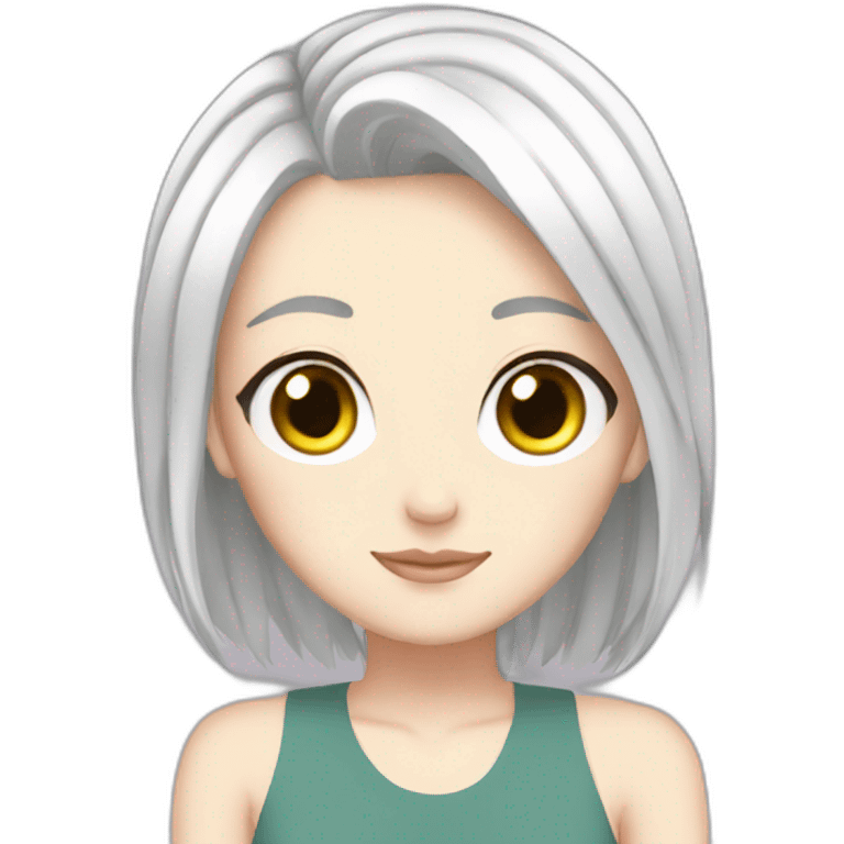 Flat anime white girl emoji