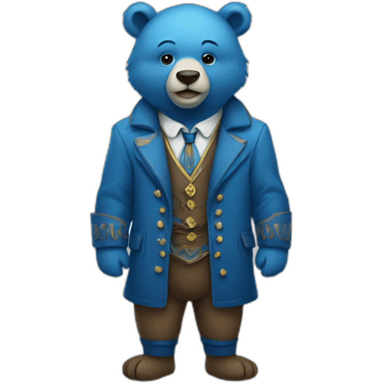 blue bear in styloukalish attire. emoji