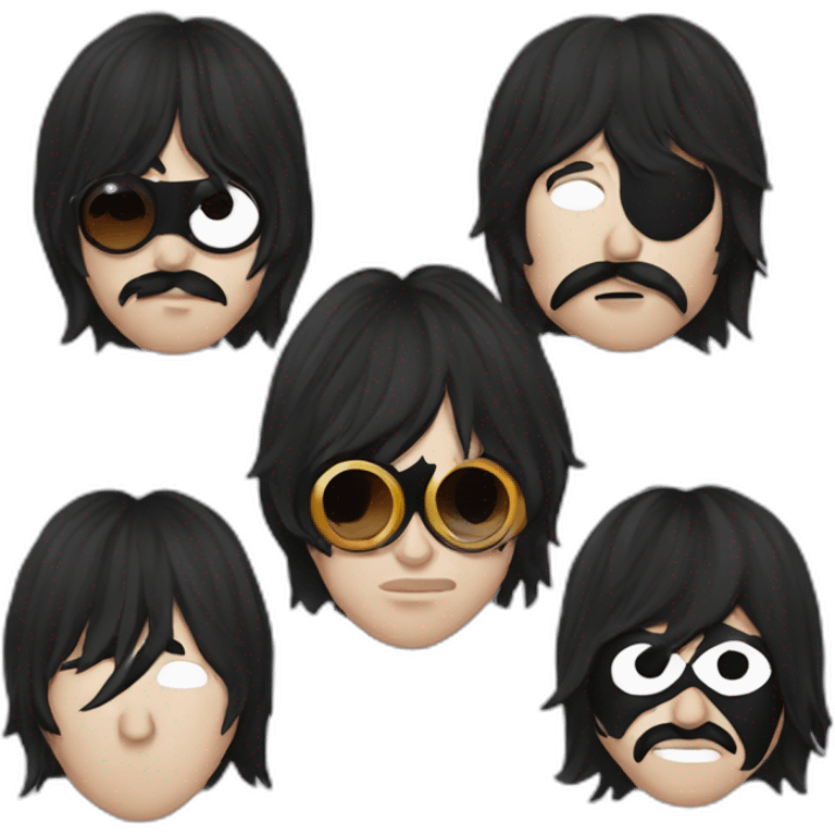 The beatles cosplaying as Kiss emoji