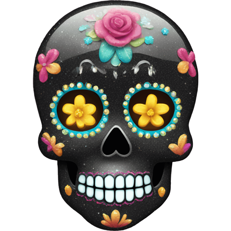 Sparkly sugar skull emoji