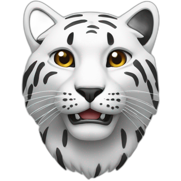 Big cat white and black agresiv emoji