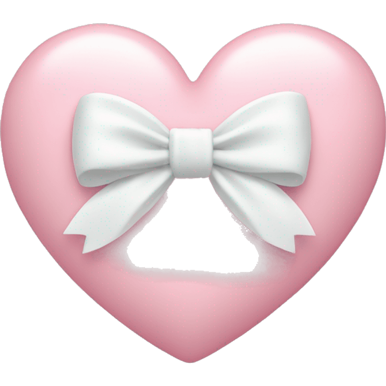 Pastel pink heart with white bow emoji