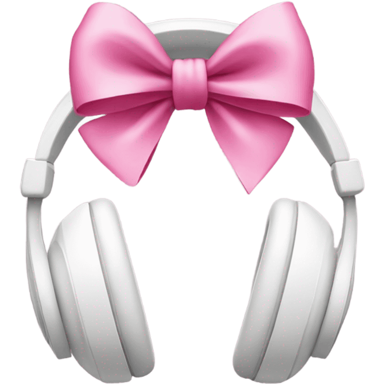 white headphones with pink bows emoji