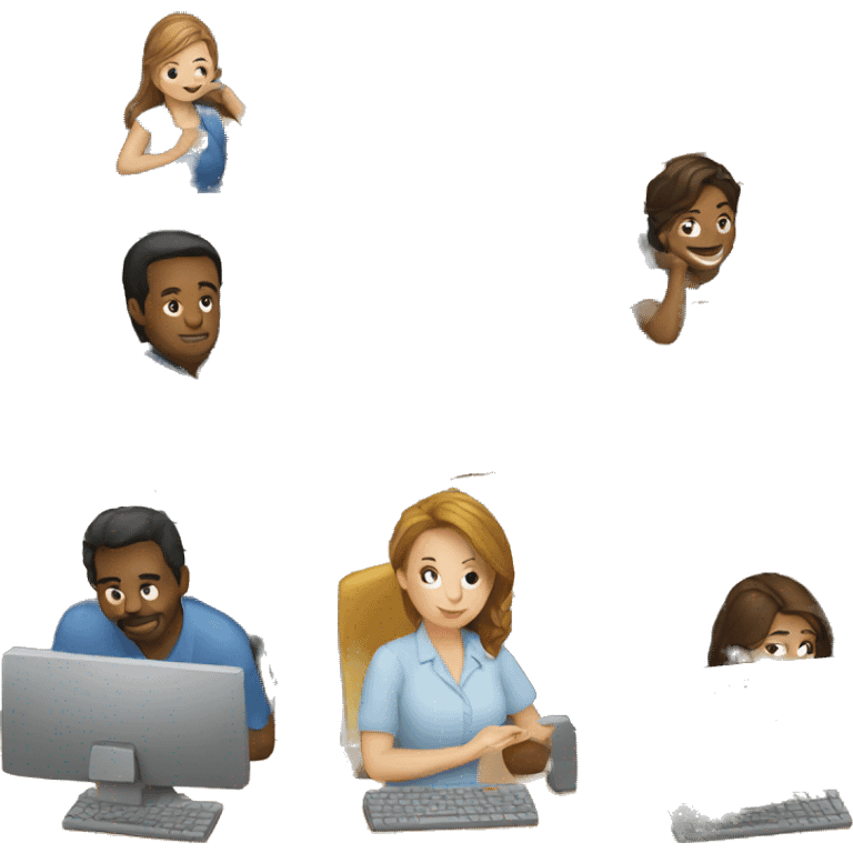 people working on computers emoji