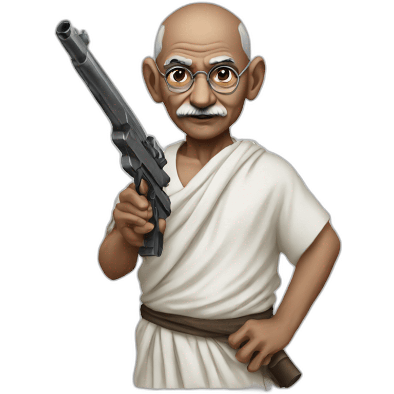 Gandhi-with-a-gun emoji