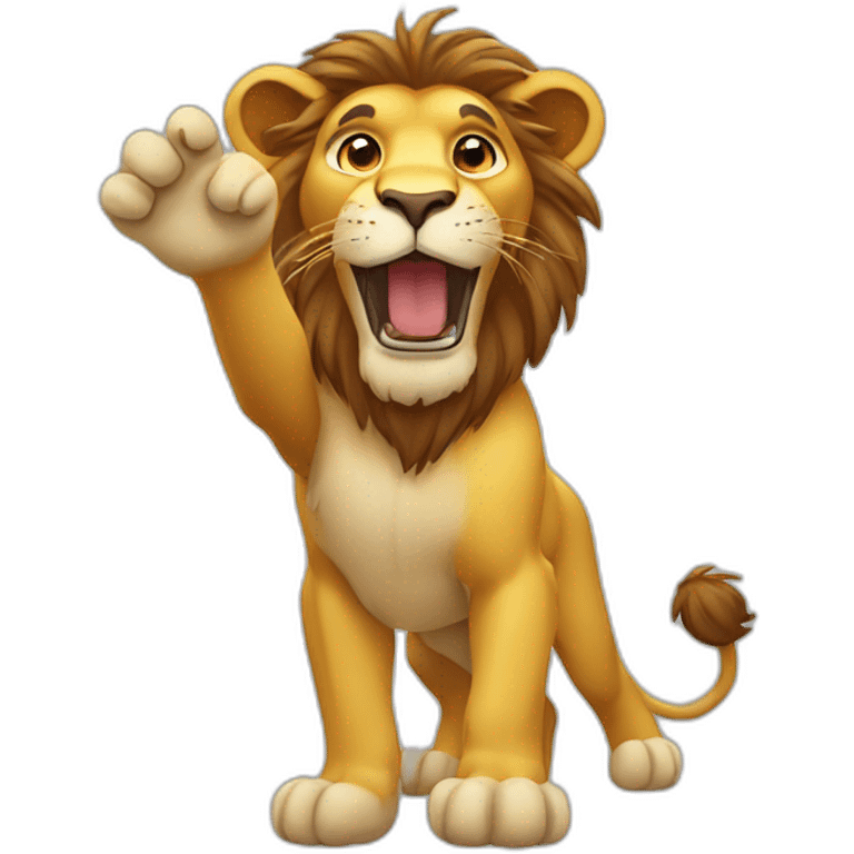 lion waving emoji