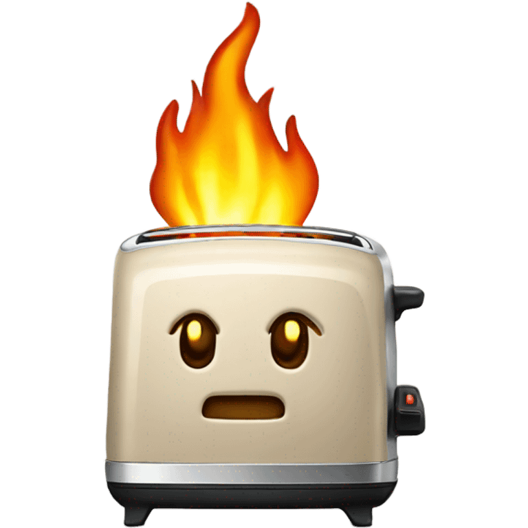 living toaster on fire emoji