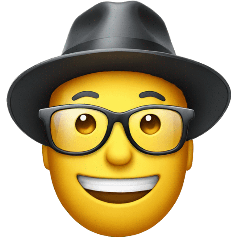 smiling emoji with hat and glass emoji