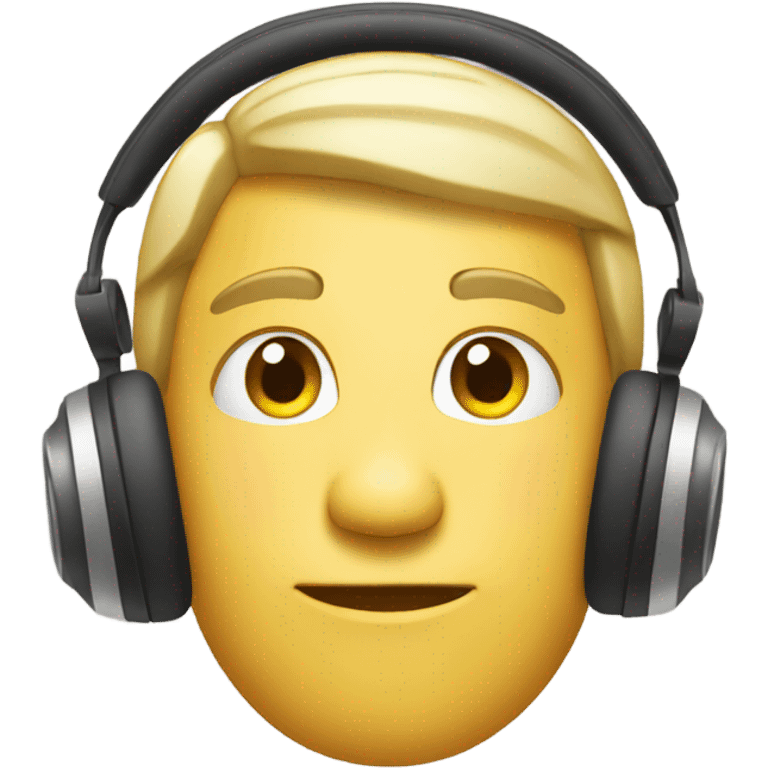 Calm emoji with headphones on emoji