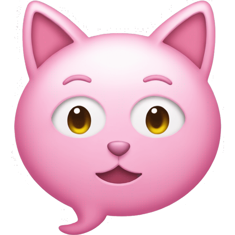 Cute pink speech bubble with cat ears emoji