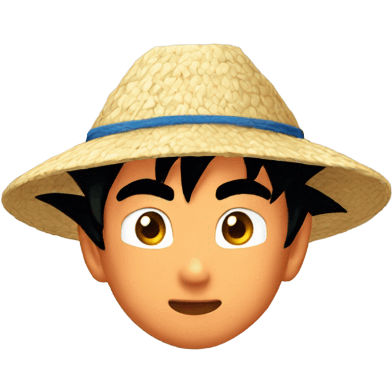 Goku with a rice hat on emoji