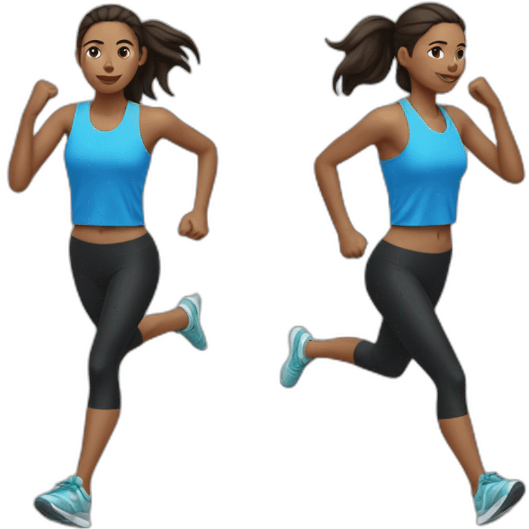 Runner girl with two tops emoji