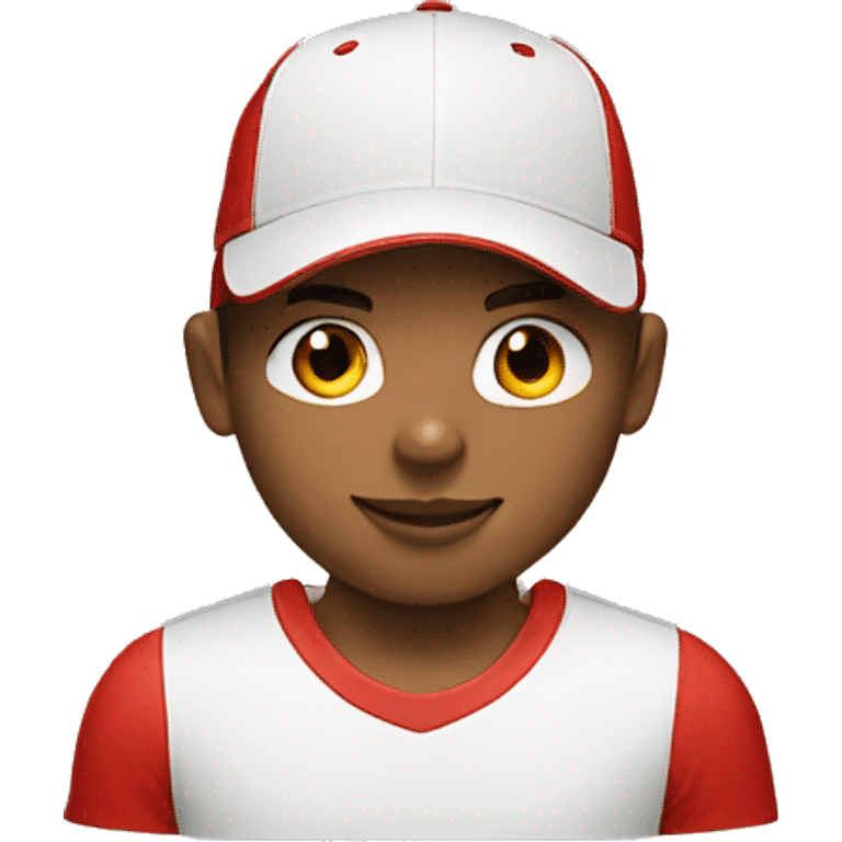 boy with a nike cap red and white skintone emoji