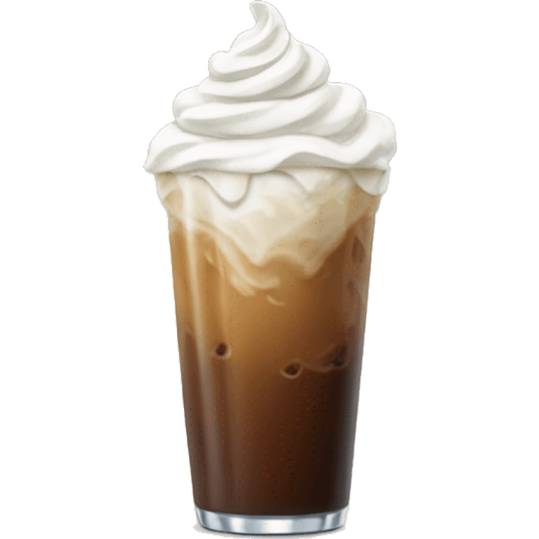 Iced coffee with whip cream emoji