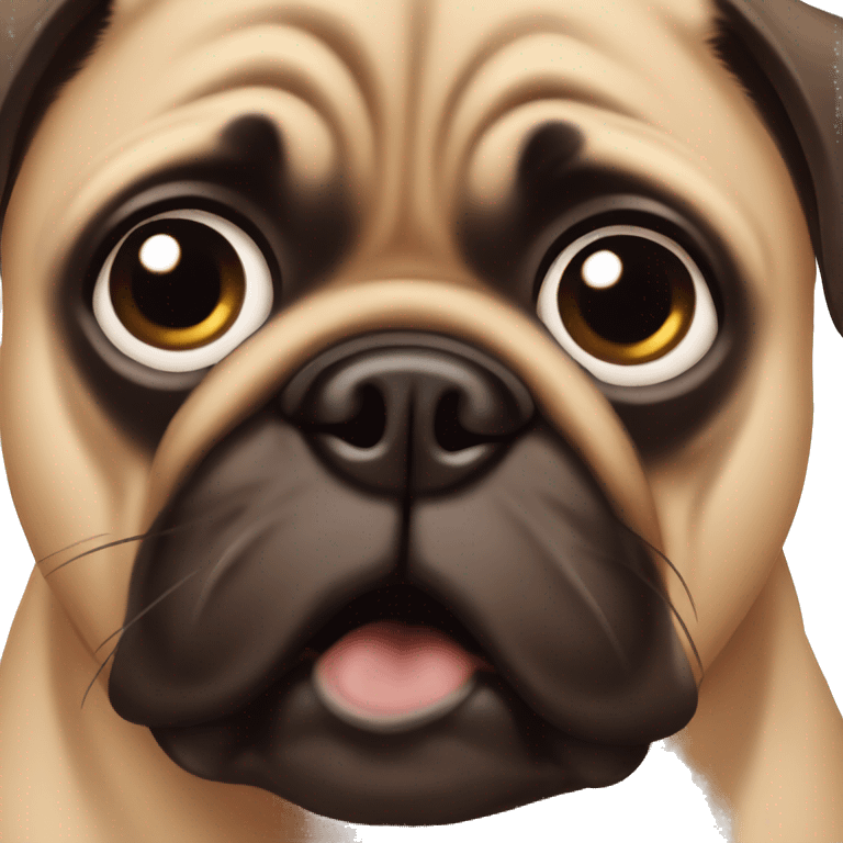 Scared brown pug face emoji