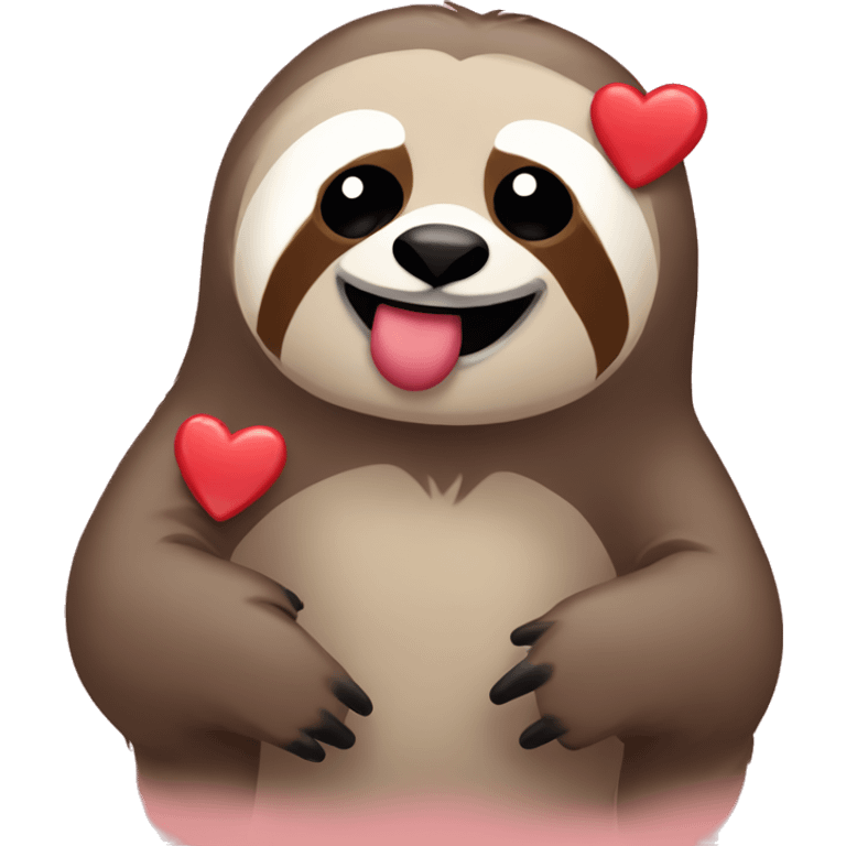 Sloth with kisses and hearts emoji