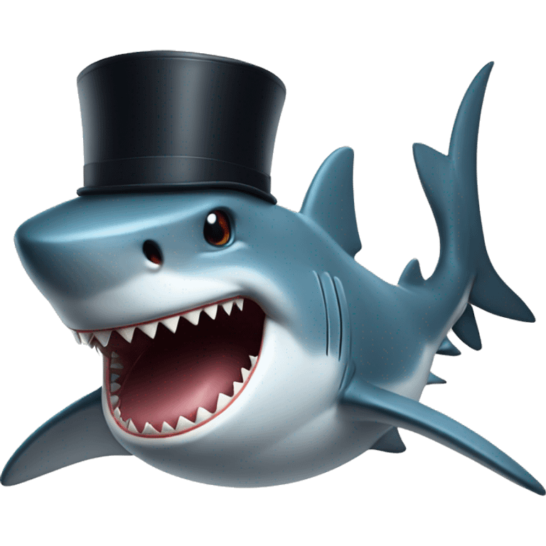 shark with a tophat emoji