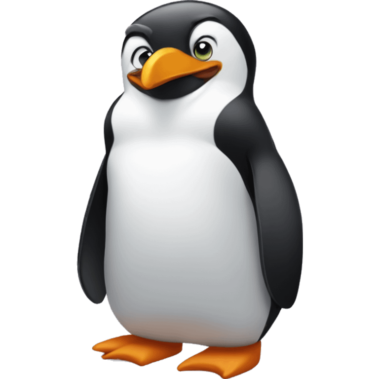 Penguin mad emoji