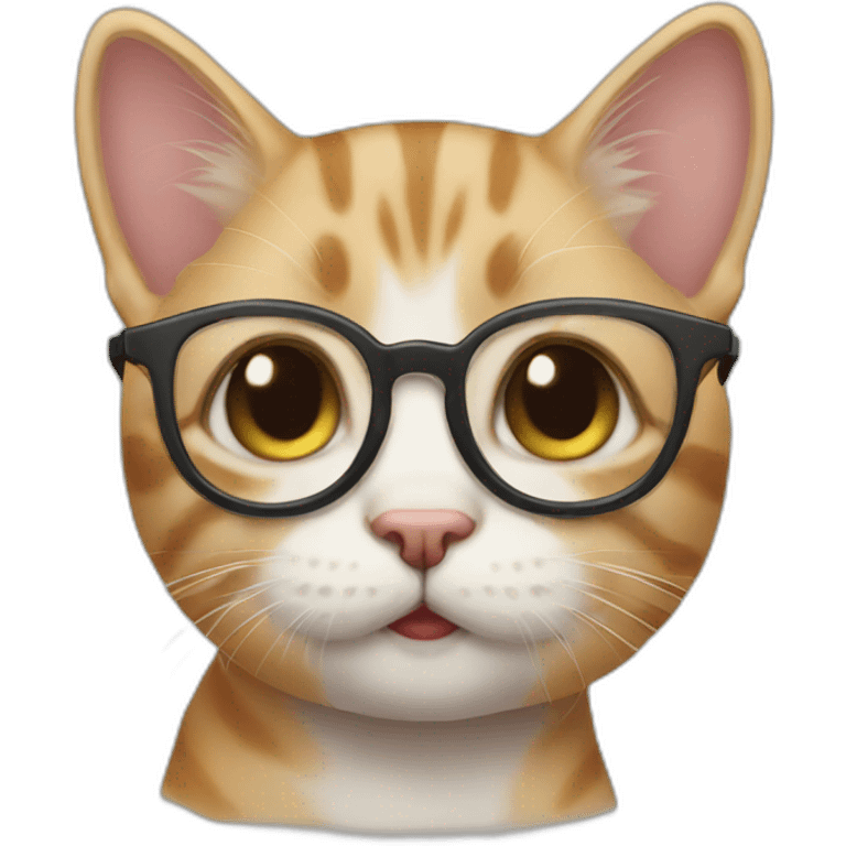 little cat with glasses emoji