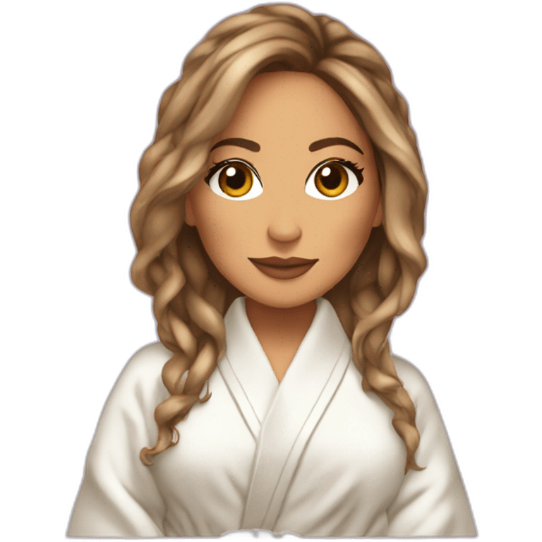 Latina Jennifer lopez in a bathrobe emoji