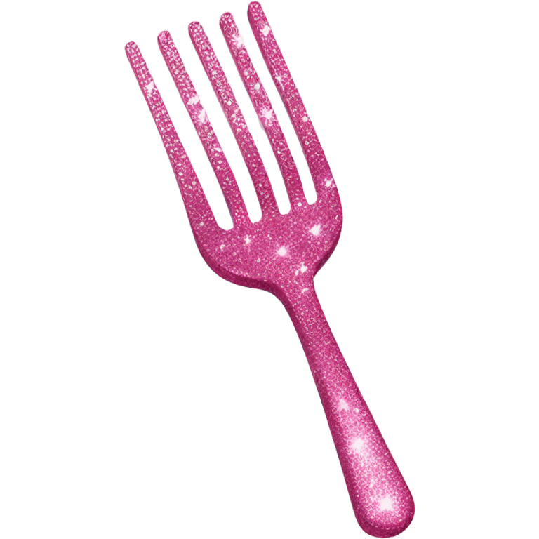 Pink kitchen fork with glitter  emoji