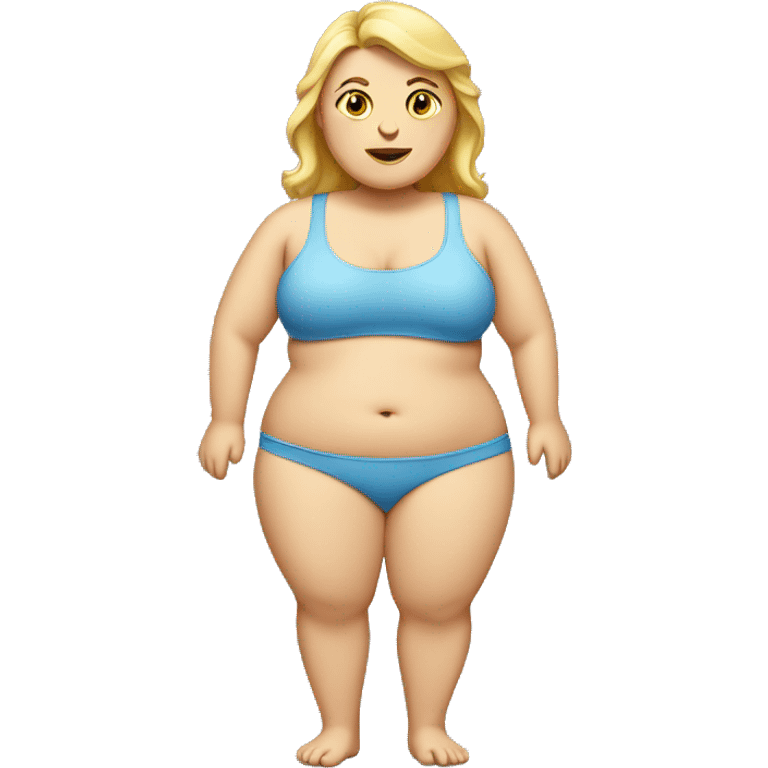 Caucasian full-body fat woman emoji