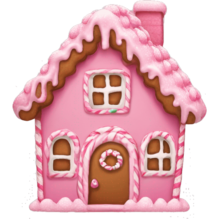 cute pink gingerbread house  emoji