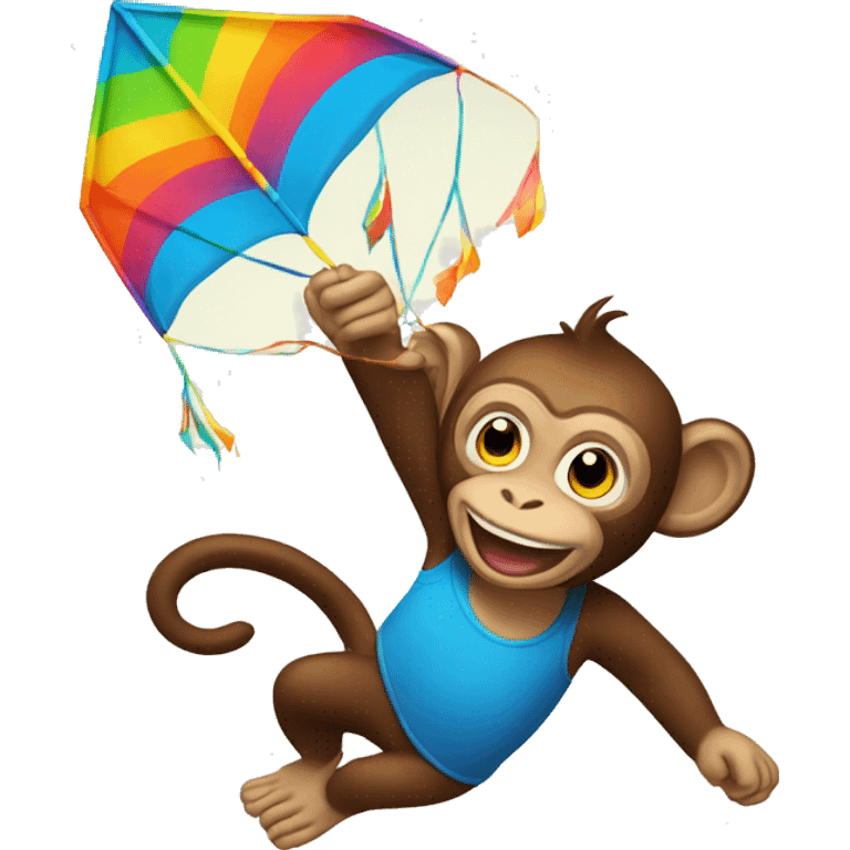 Monkey flying kite emoji