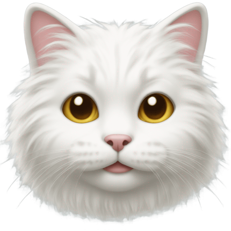 cute cat with white fur emoji