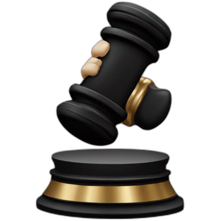 Gavel in black fist emoji