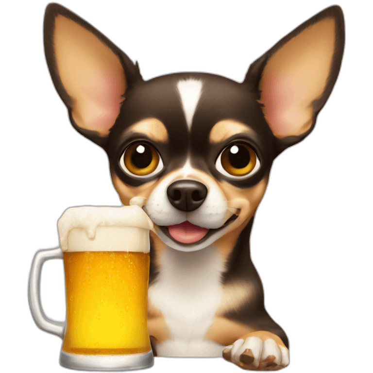 chihuahua drinks beer emoji