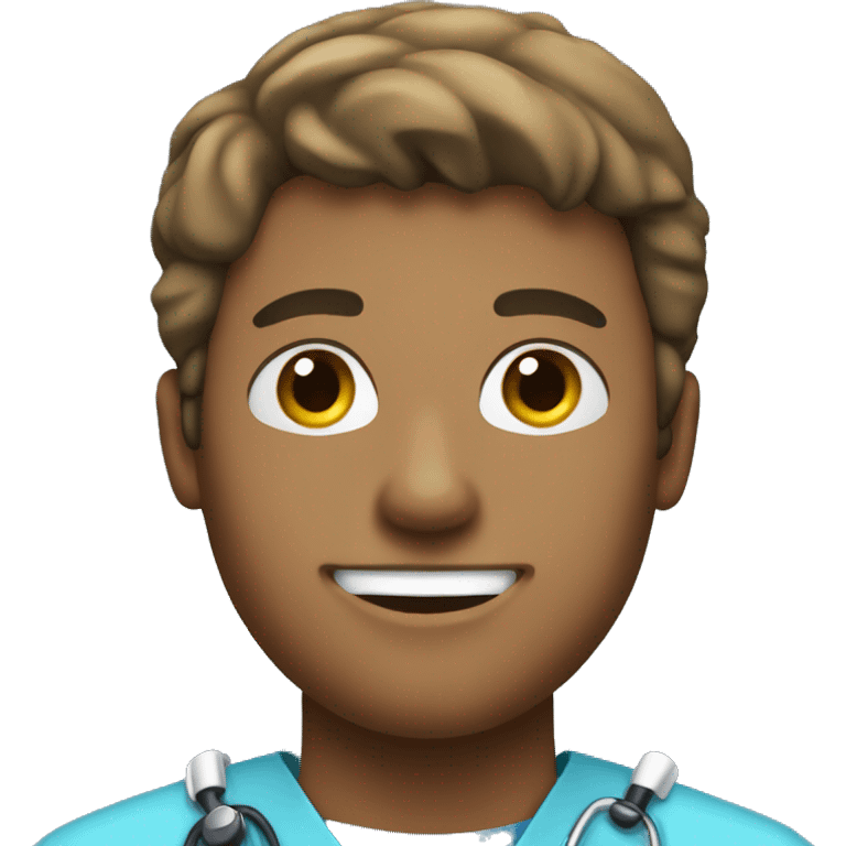 Make a male adolescent nurse emoji with blue scrubs on  emoji