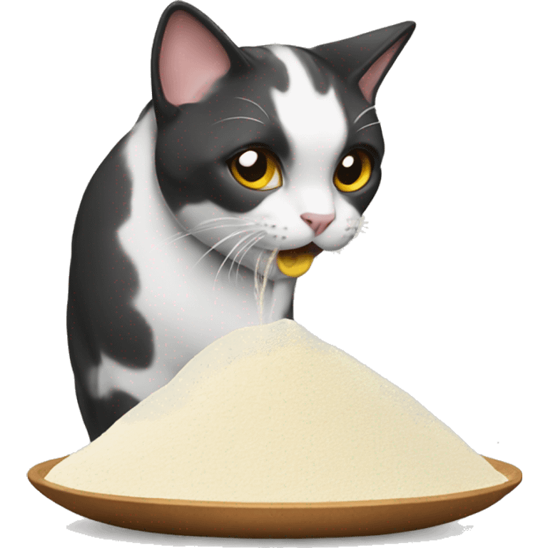 cat inhaling flour emoji