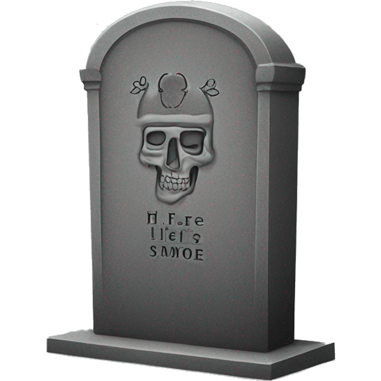 gravestone that says here lies “SmokeDevil” emoji