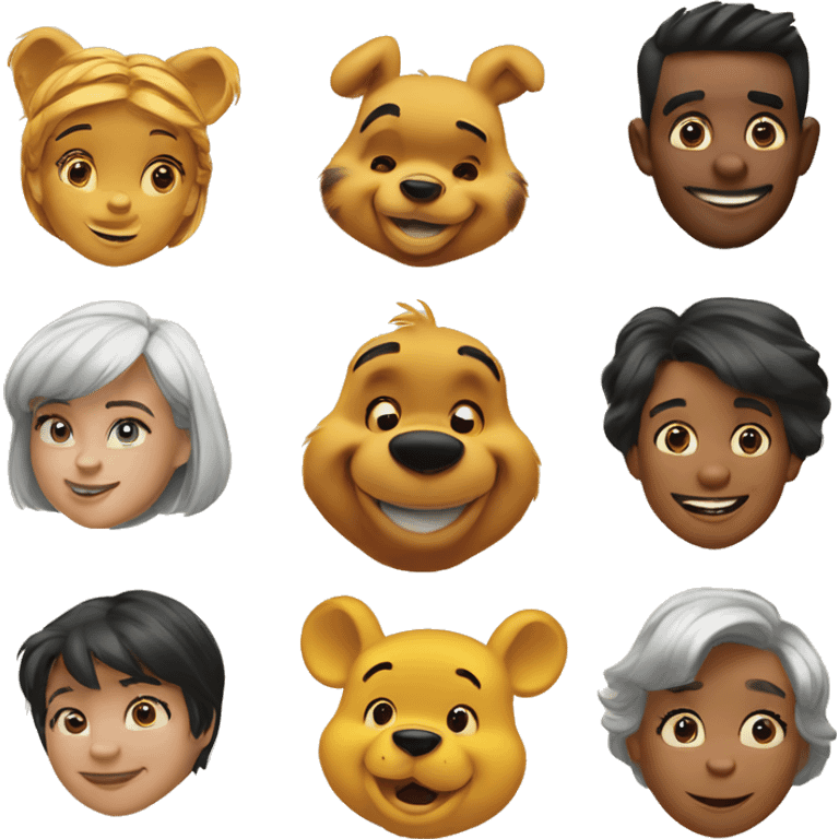 winnie the pooh characters  emoji