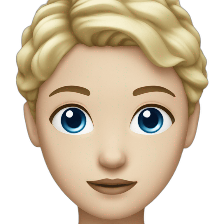 dark blonde girl with short hair blue eyes and pale skin emoji