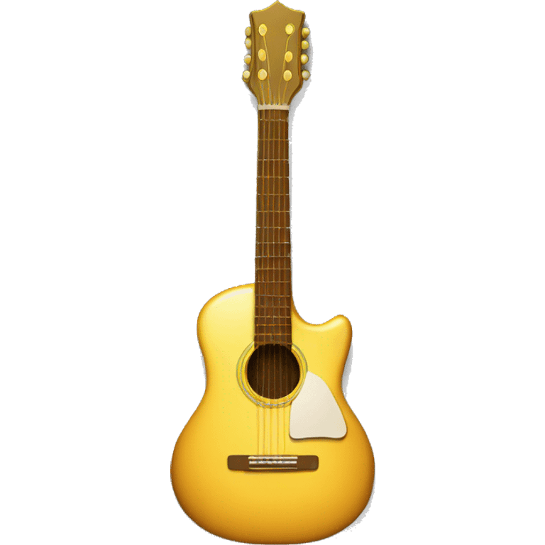 guitar with gold guitar string emoji