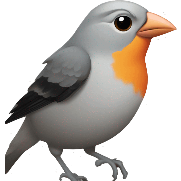 Finch bird with orange beak  emoji