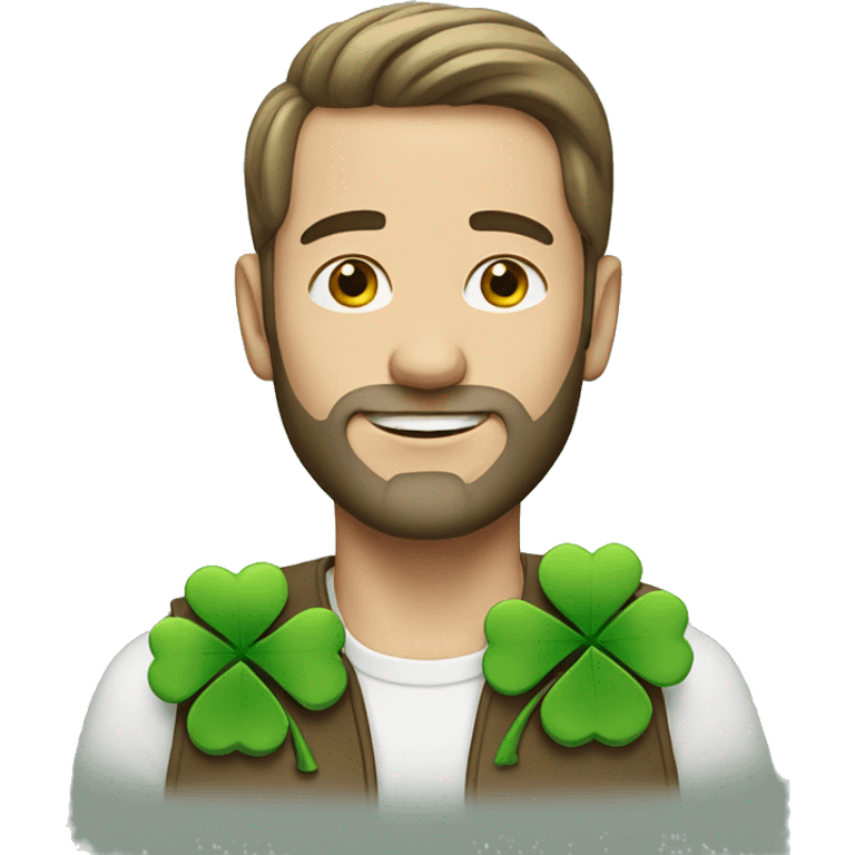 white man with clover emoji