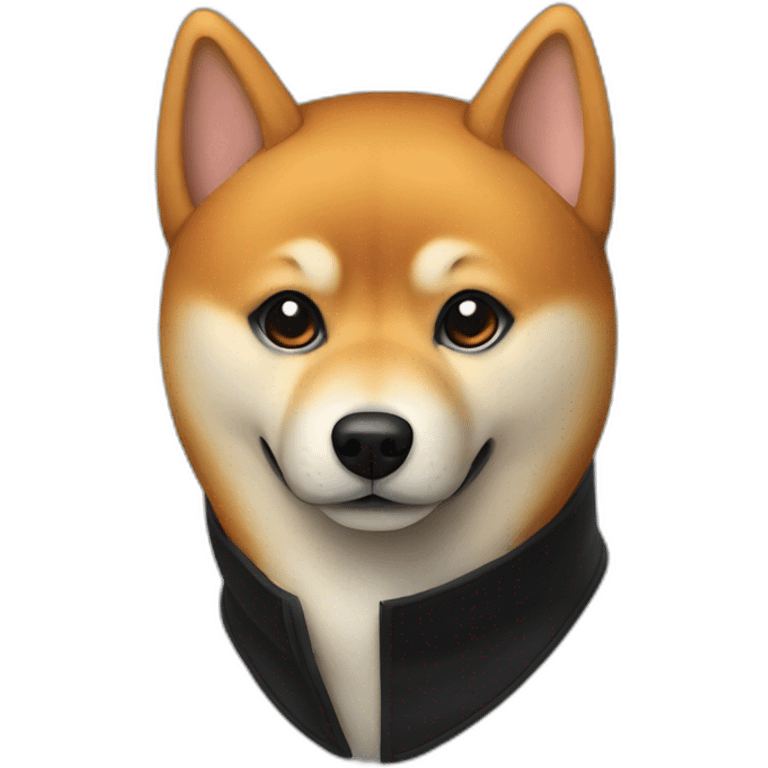 Shiba inu noir et feu emoji