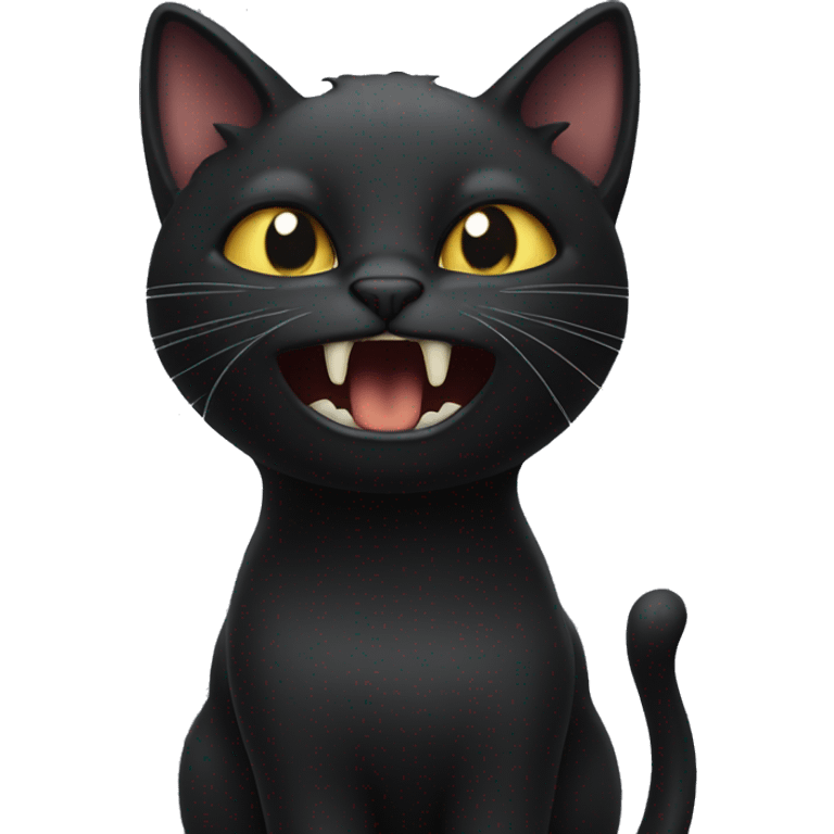 Black cat hissing emoji