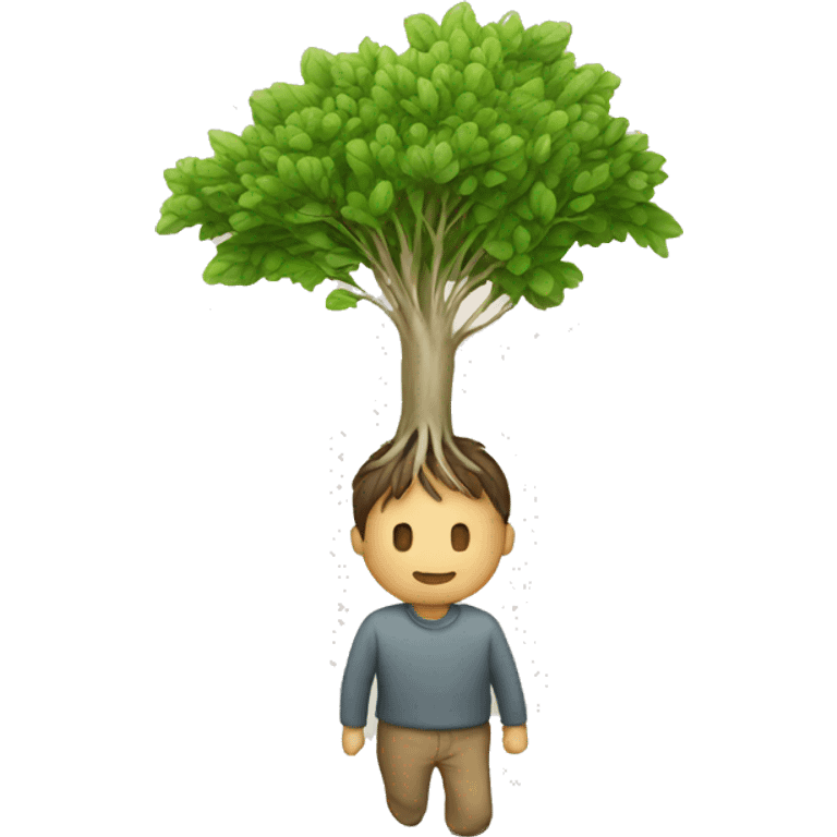 a person following a root emoji