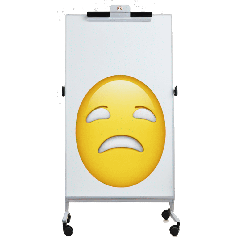 Portrait whiteboard on stand with wheels emoji