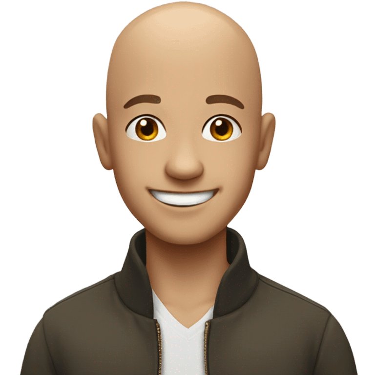 bald boy smiling indoors emoji