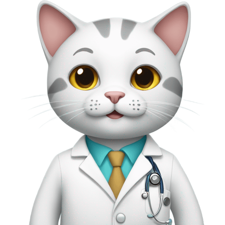 happy doctor cat standing up emoji