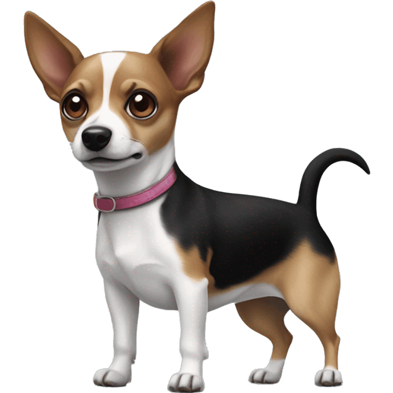 a black jack russel and chihuahua mixed dog emoji