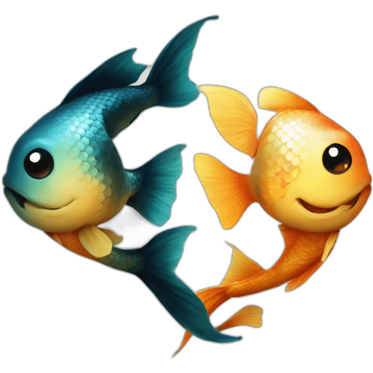 Pisces ying and yang koi fish from avatar emoji