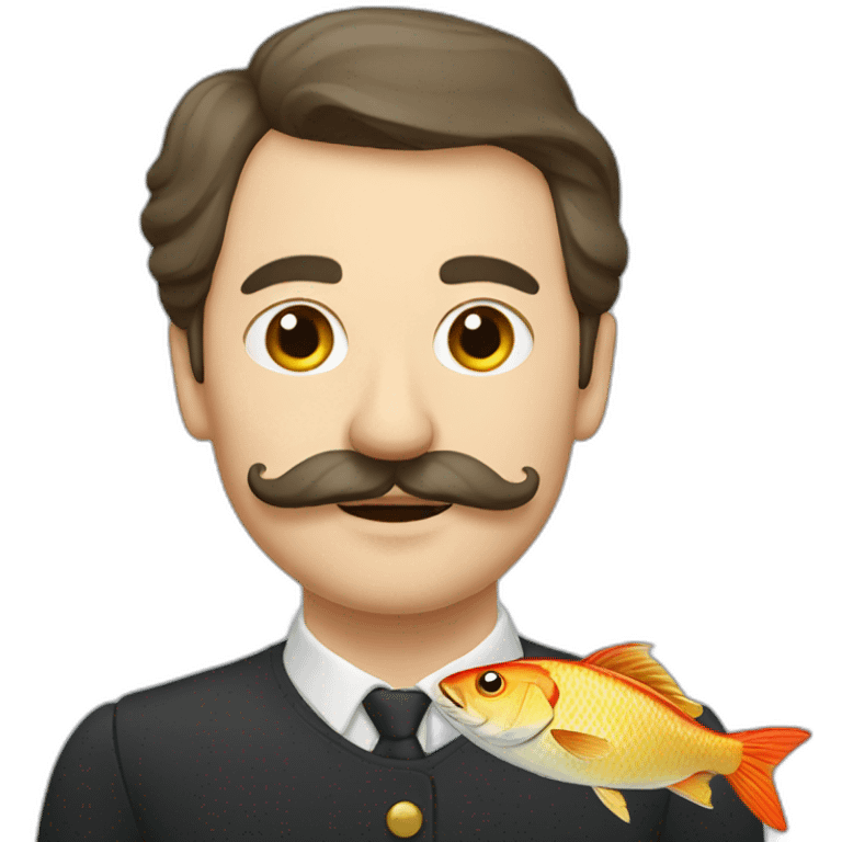 russian moustache husband with fish emoji