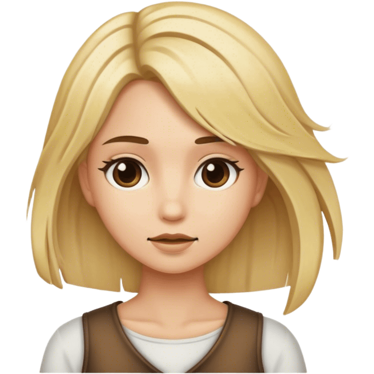 blonde girl with brown roots emoji